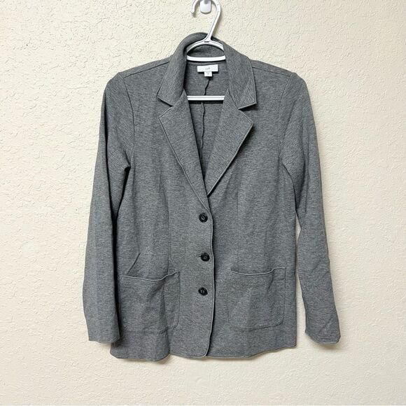 J Jill Heather Gray Size XS 3 buttons Pockets Jacket Blazer - Picture 1 of 6